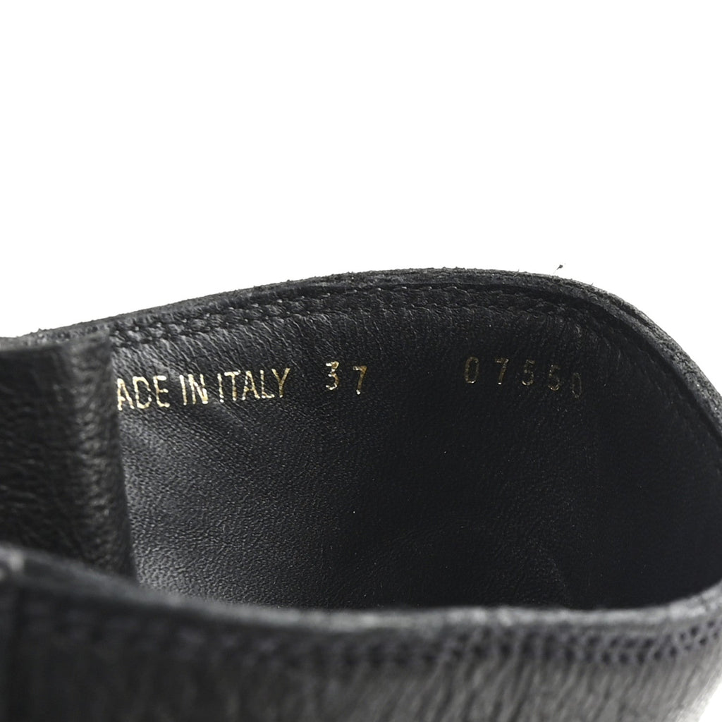 Prada Calfskin Double Buckle Combat Boots 37 Black