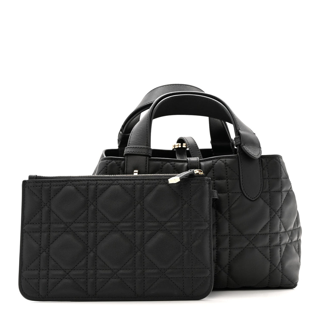 Christian Dior Calfskin Macrocannage Small Toujours  Black