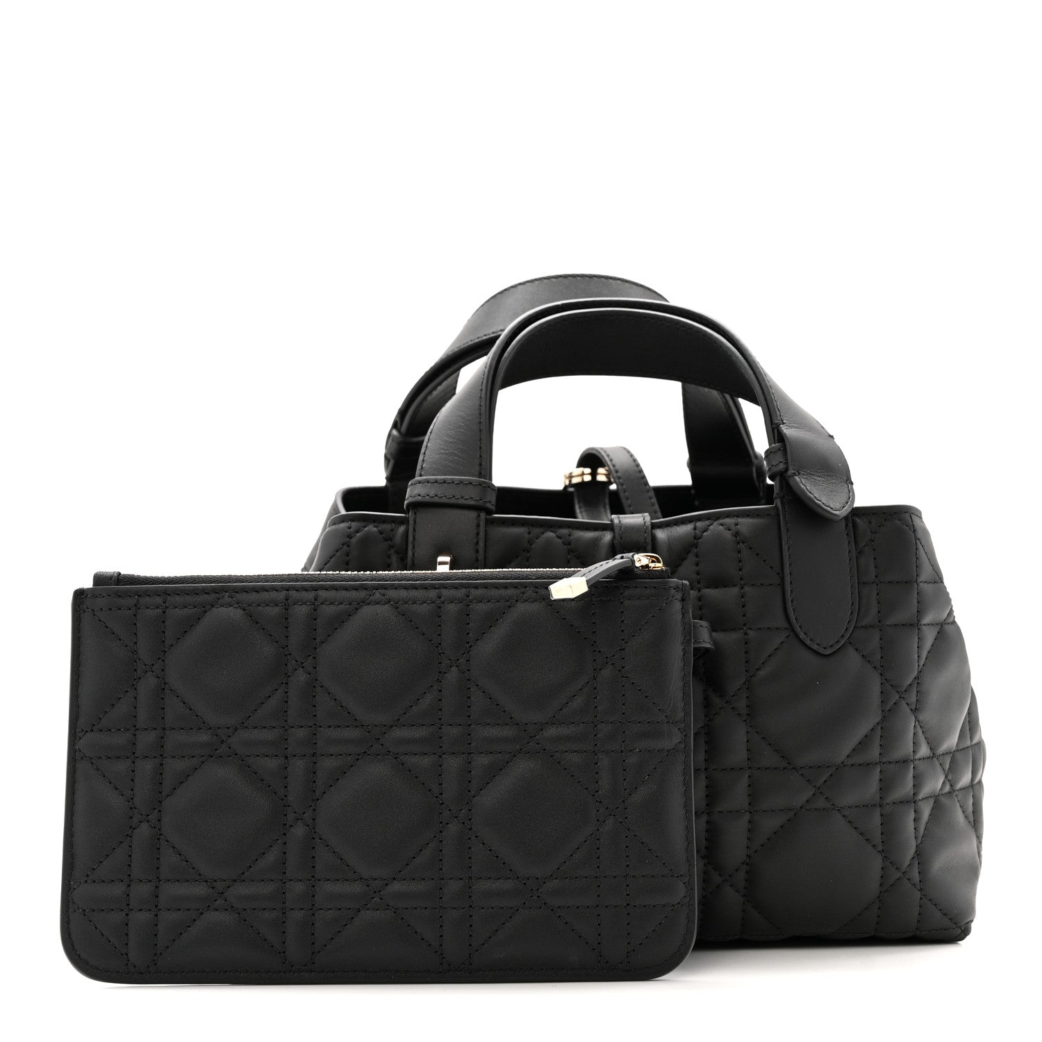 Christian Dior Calfskin Macrocannage Small Toujours  Black