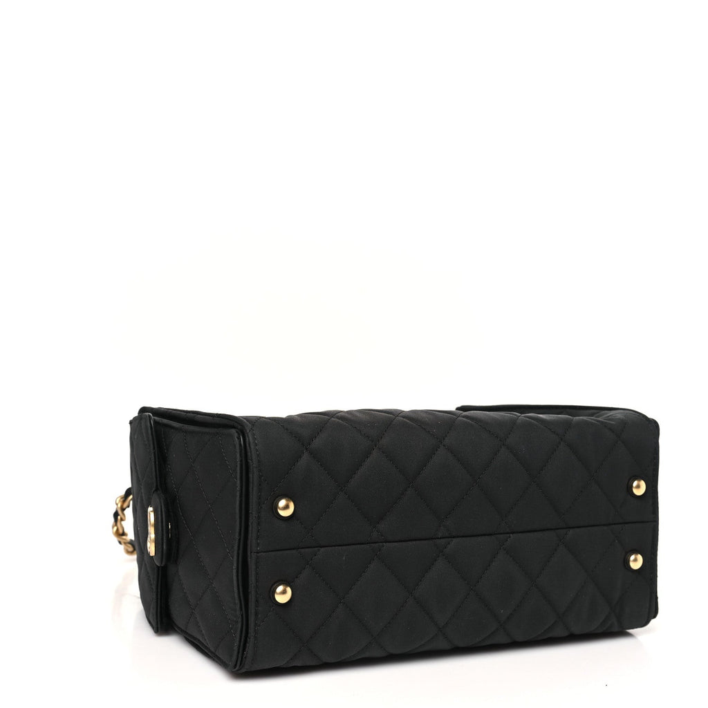 Chanel Canvas Quilted Small Chanel 25 Handbag Black