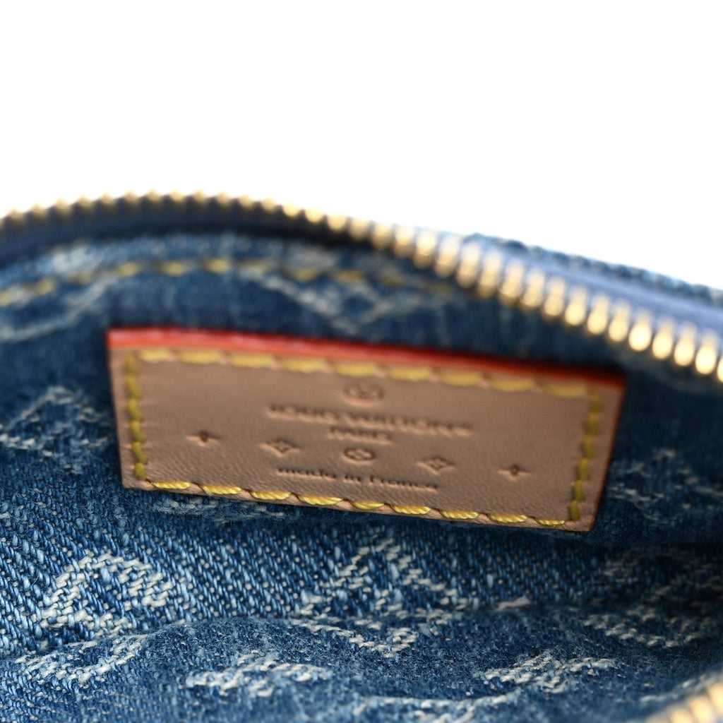 Louis Vuitton Monogram Denim Key Pouch Denim Blue