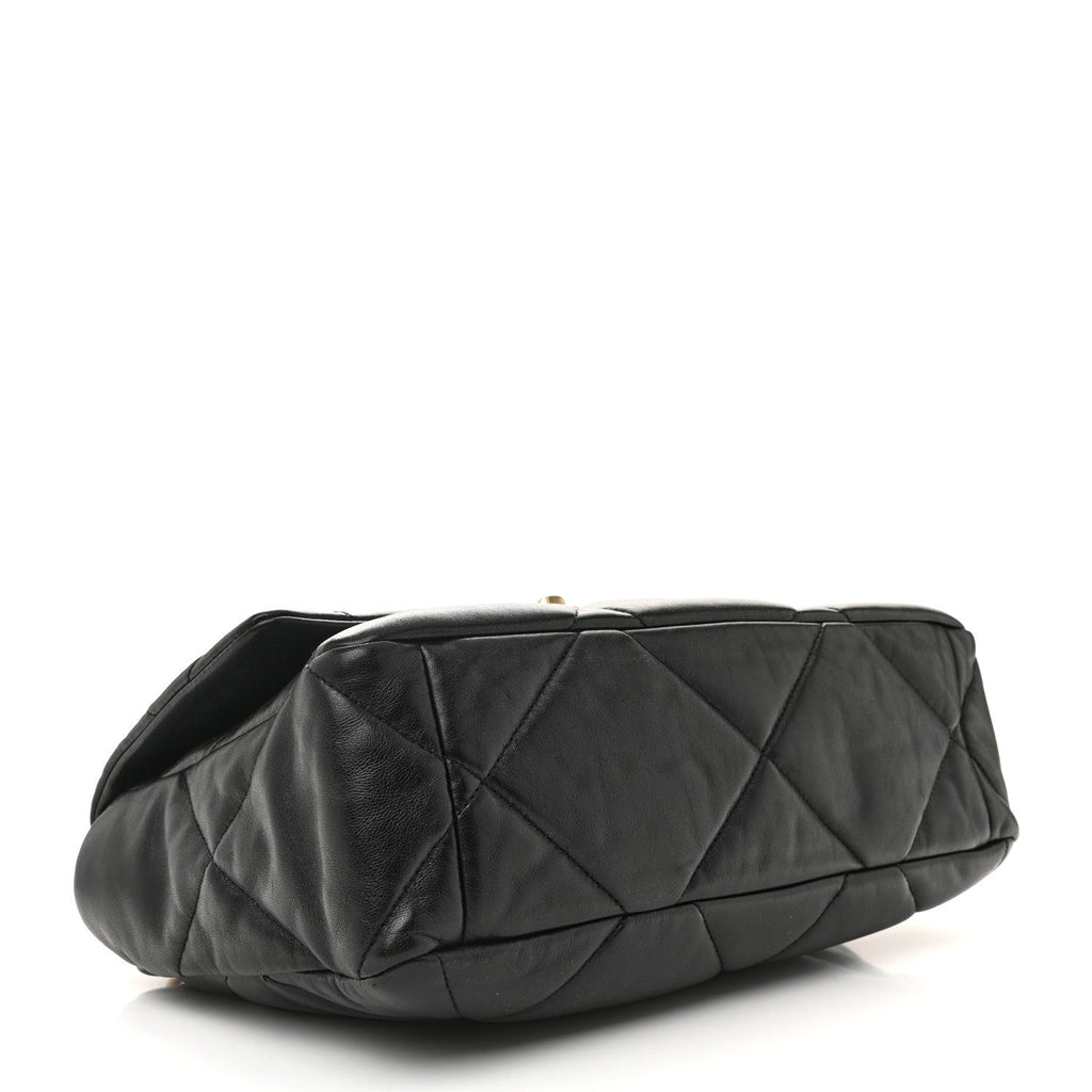 Chanel Lambskin Quilted Large Chanel 19 Flap Black