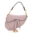 Christian Dior Grained Calfskin Mini Saddle Bag Light Pink