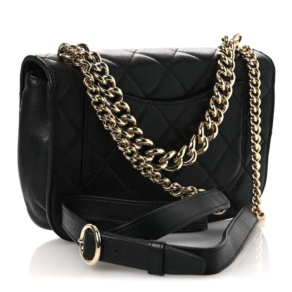 Chanel Caviar Quilted Small Studded Flap Black