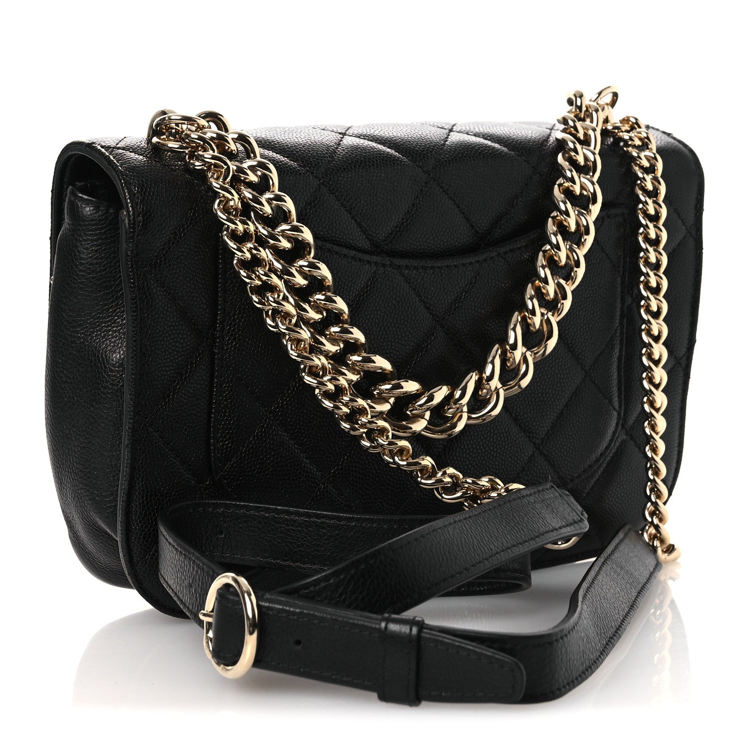 Chanel Caviar Quilted Small Studded Flap Black