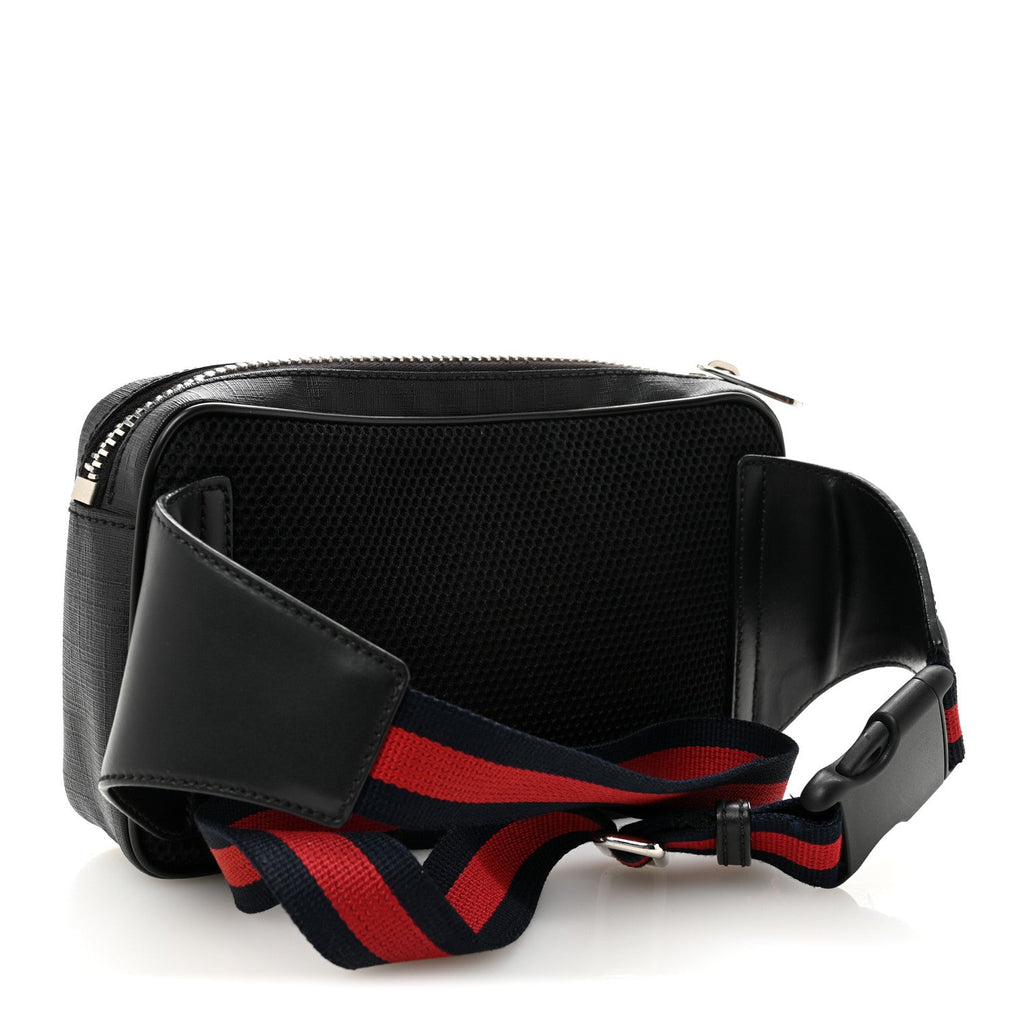 Gucci Soft GG Supreme Monogram Web Belt Bag Black Grey
