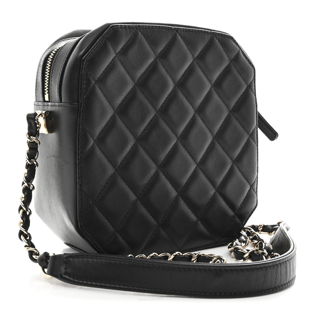 Chanel Calfskin CC Clock Camera Case Black