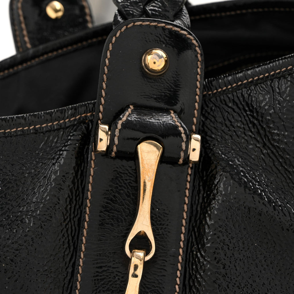 Gucci Patent Medium Pelham Shoulder Bag Black