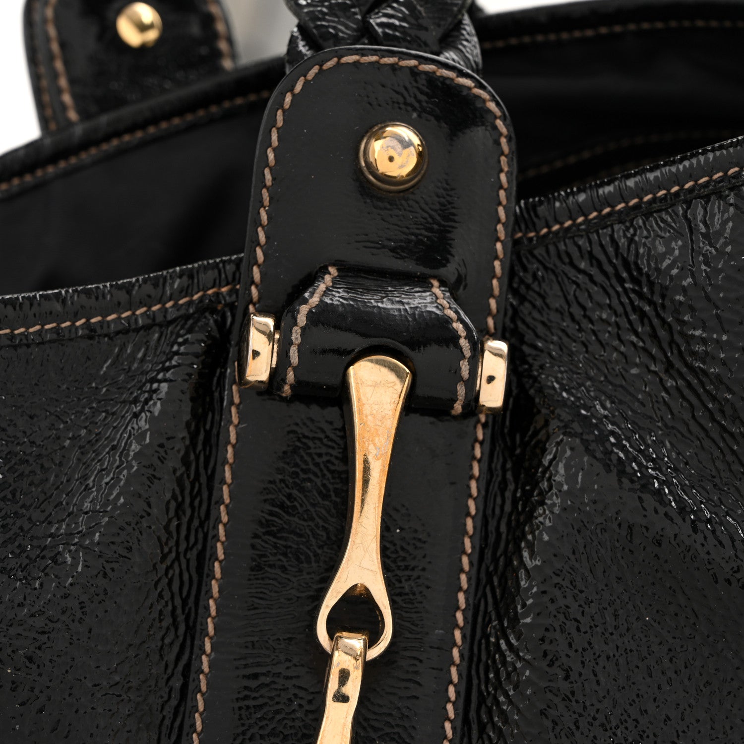 Gucci Patent Medium Pelham Shoulder Bag Black