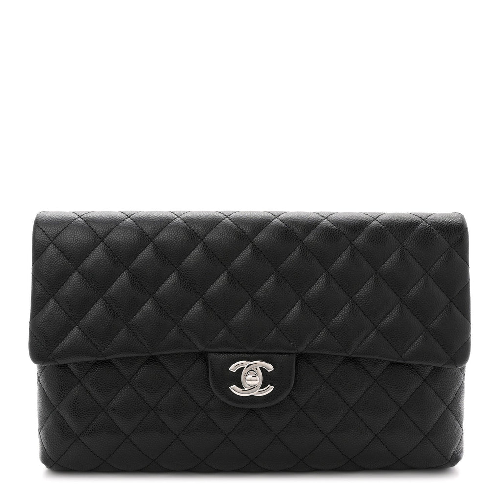 Chanel Caviar Quilted Flap Clutch Black