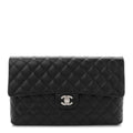 Chanel Caviar Quilted Flap Clutch Black