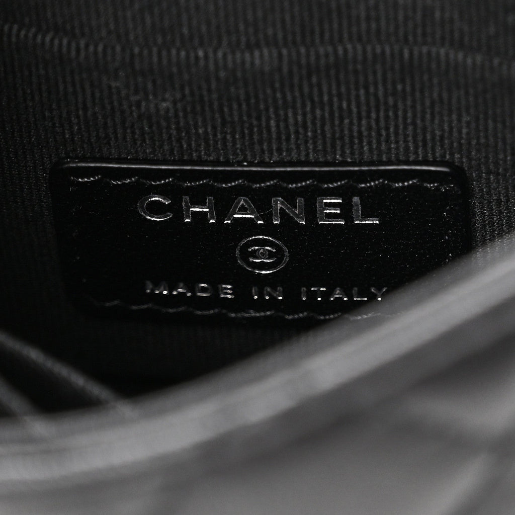 Chanel Lambskin Quilted Mini Trendy CC Clutch With Chain So Black