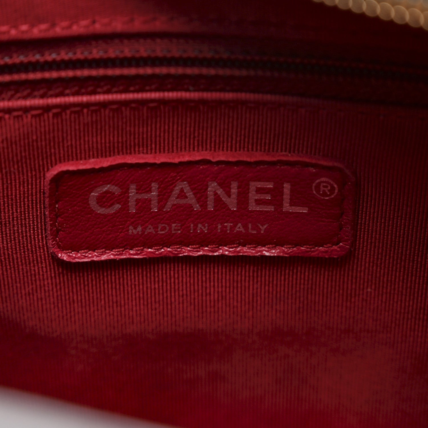 Chanel Aged Calfskin Chevron Quilted Medium Gabrielle Hobo Black