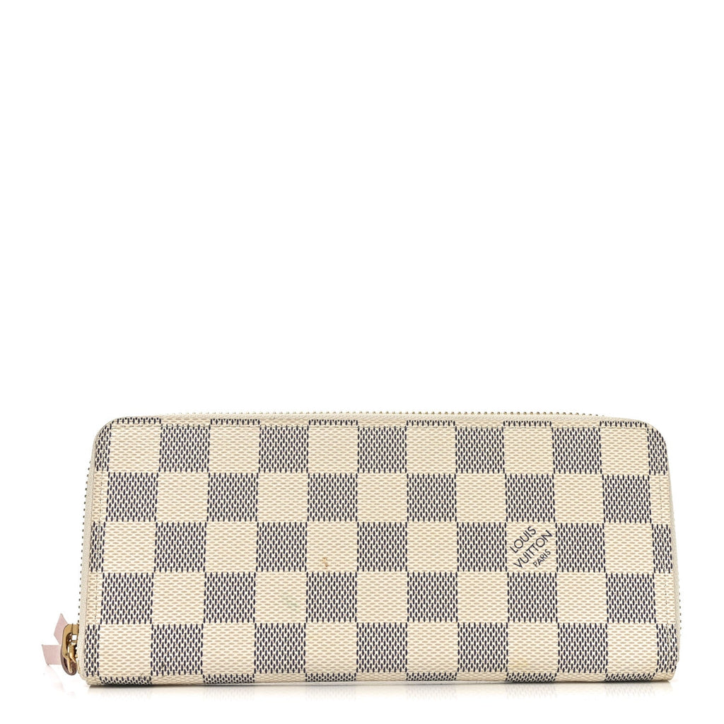 Louis Vuitton Damier Azur Clemence Wallet Rose Ballerine