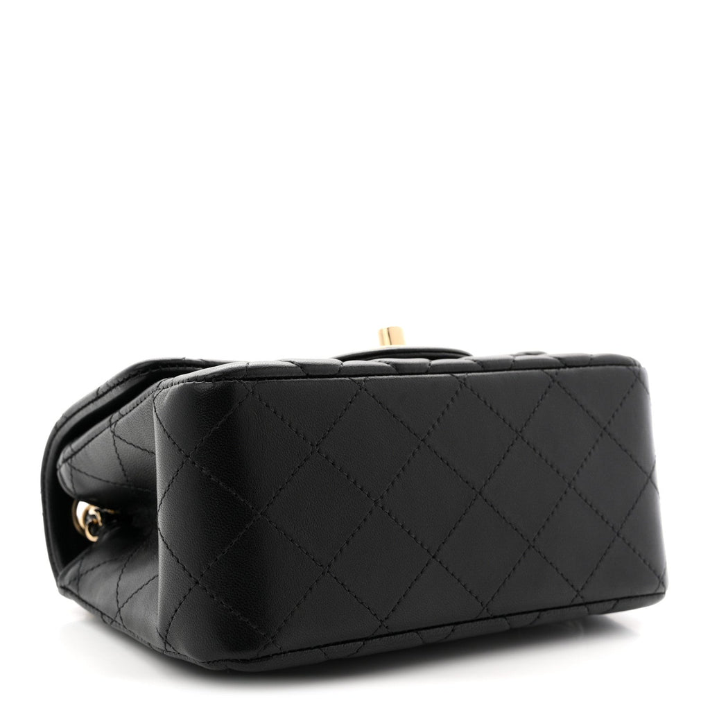 Chanel Lambskin Quilted Mini Square Flap Black