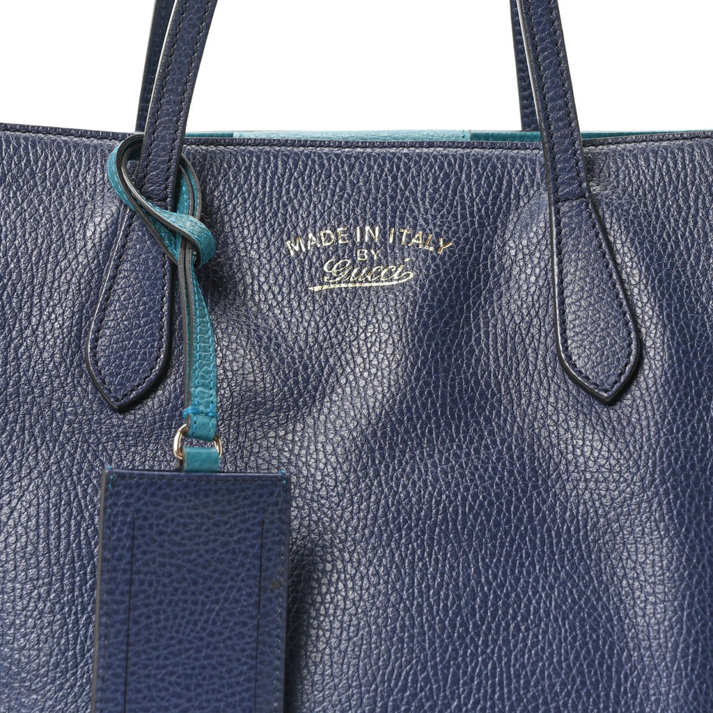 Gucci Dollar Calfskin Small Swing Tote Classic Marine Deep Cobalt