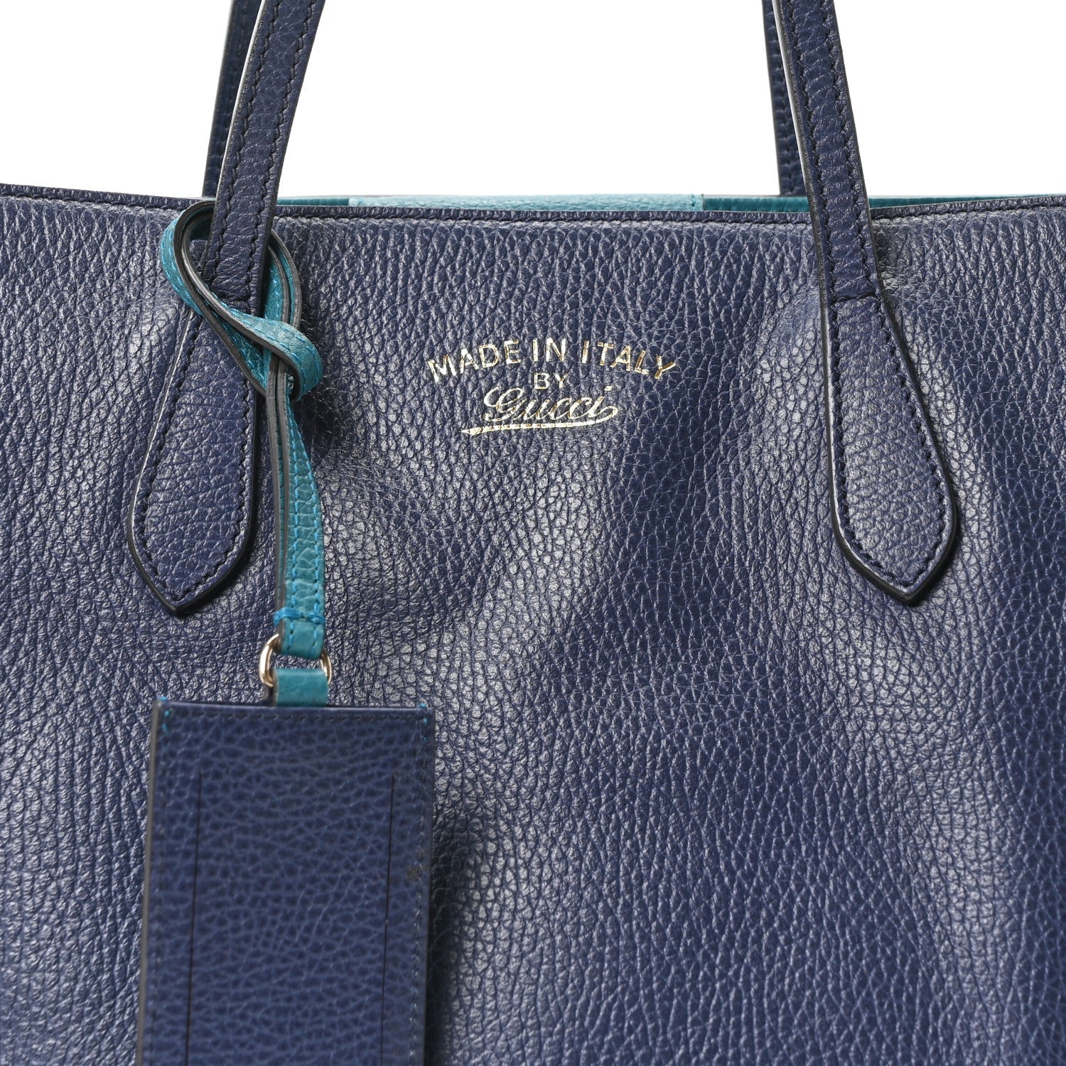 Gucci Dollar Calfskin Small Swing Tote Classic Marine Deep Cobalt