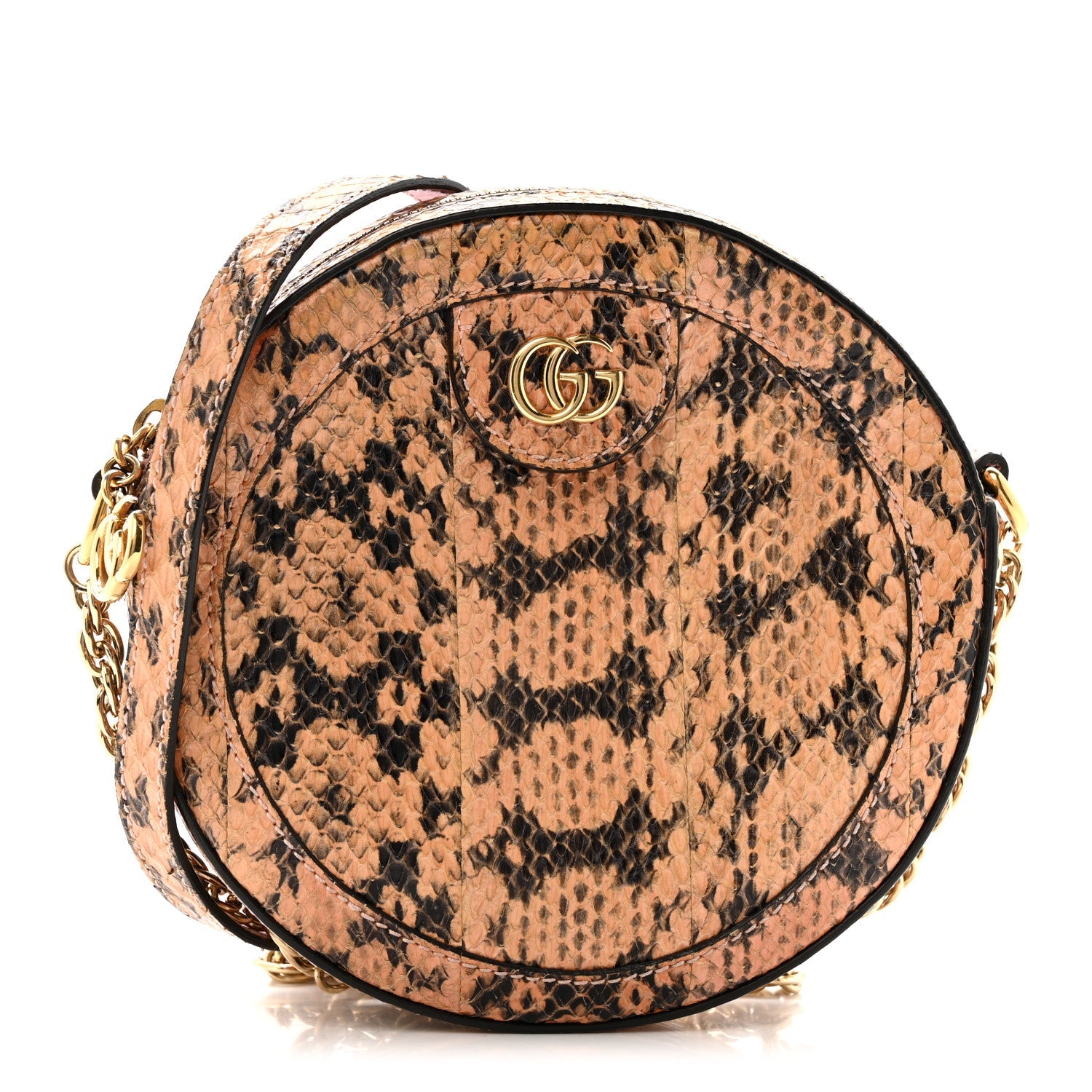 Gucci Snakeskin GG Ophidia Round Crossbody Bag