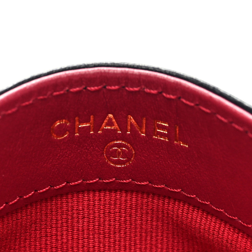 Lambskin Quilted Chanel 19 Card Holder Black