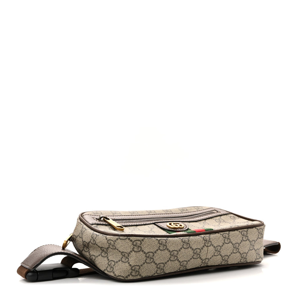 Gucci Soft GG Supreme Monogram Medium Ophidia Belt Bag Dark Brown