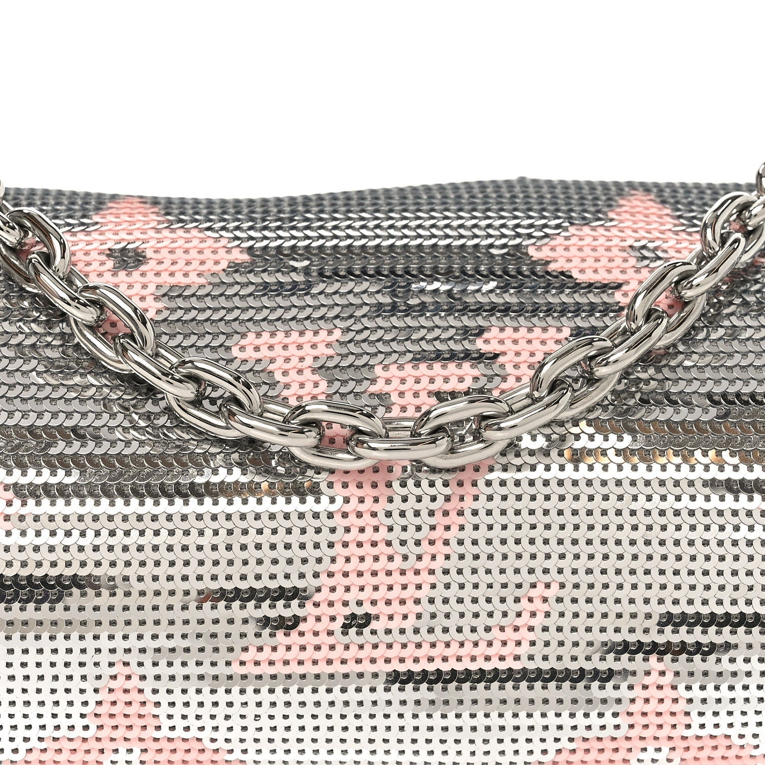 Louis Vuitton Satin Sequin Monogram Giant Papillon Silver Pink