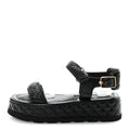 Lambskin Quilted Platform Sandals 37 Black