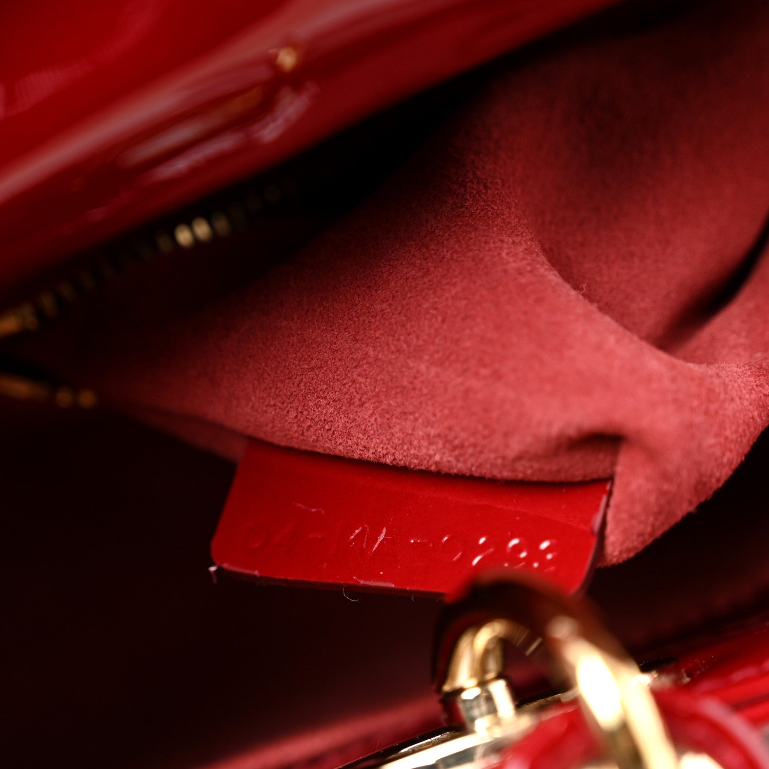 Christian Dior Patent Cannage Small Lady Dior Cherry Red