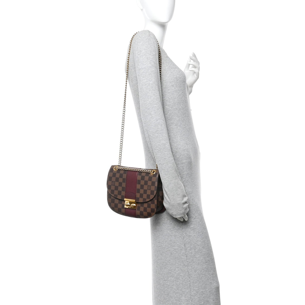 Louis Vuitton Damier Ebene Cuir Taurillon Wight Bordeaux