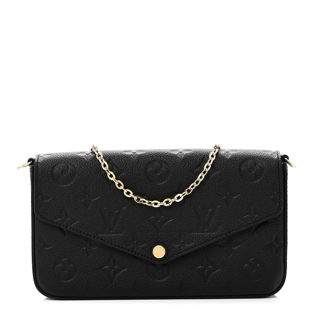 Louis Vuitton Empreinte Pochette Felicie Chain Wallet Black