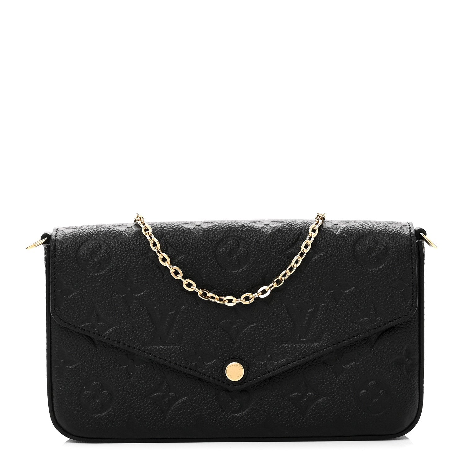 Louis Vuitton Empreinte Pochette Felicie Chain Wallet Black