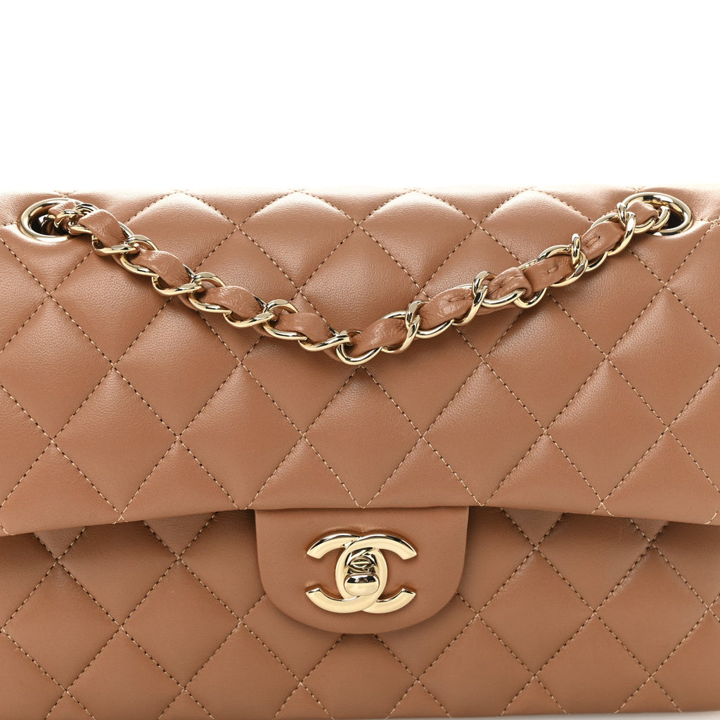 Chanel Lambskin Quilted Small Double Flap Brown