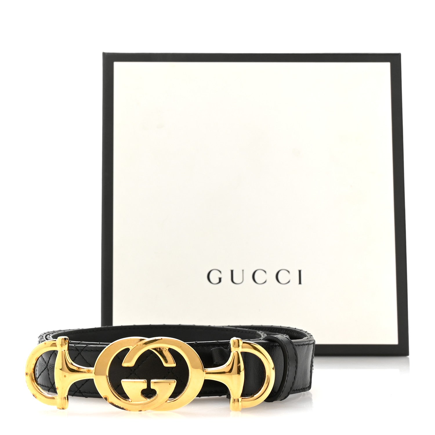 Gucci Calfskin Trapuntata Zumi Belt 100 40 Black