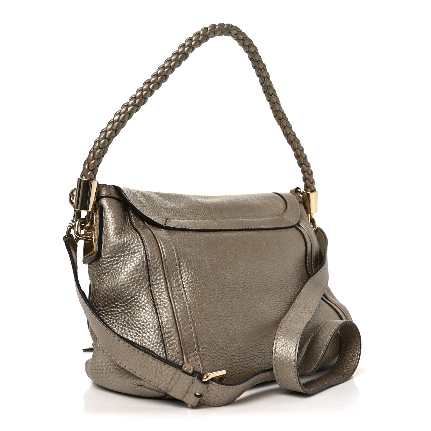 Gucci Monogram Calfskin Medium Bella Flap Bag Beige Ebony Champagne