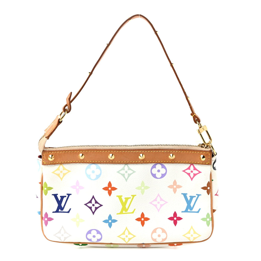 Louis Vuitton Monogram Multicolor Pochette Accessories White