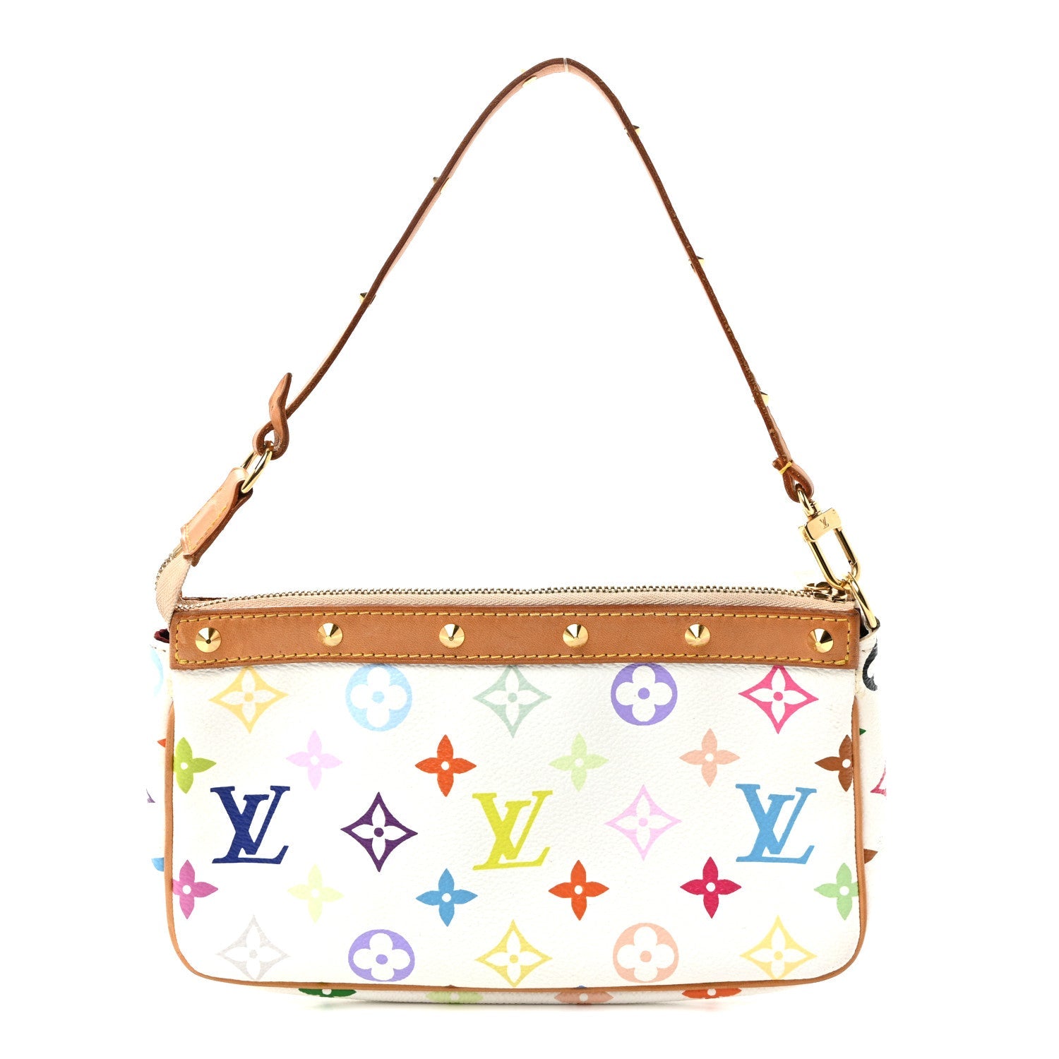 Louis Vuitton Monogram Multicolor Pochette Accessories White