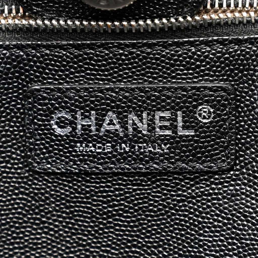 Chanel Caviar Stitched Large Lady Coco Shopping Tote Black