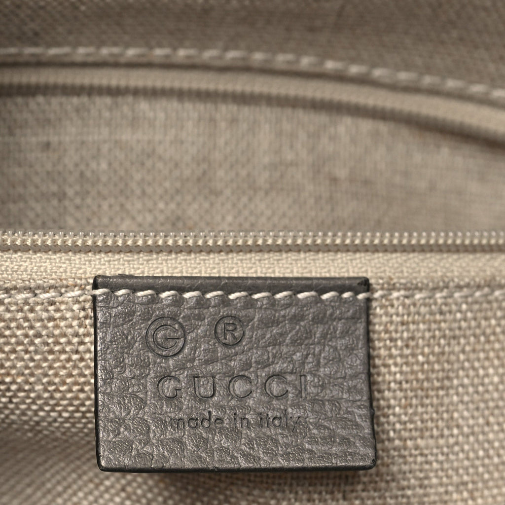 Gucci Dollar Calfskin Interlocking G Top Handle Shoulder Bag Loess