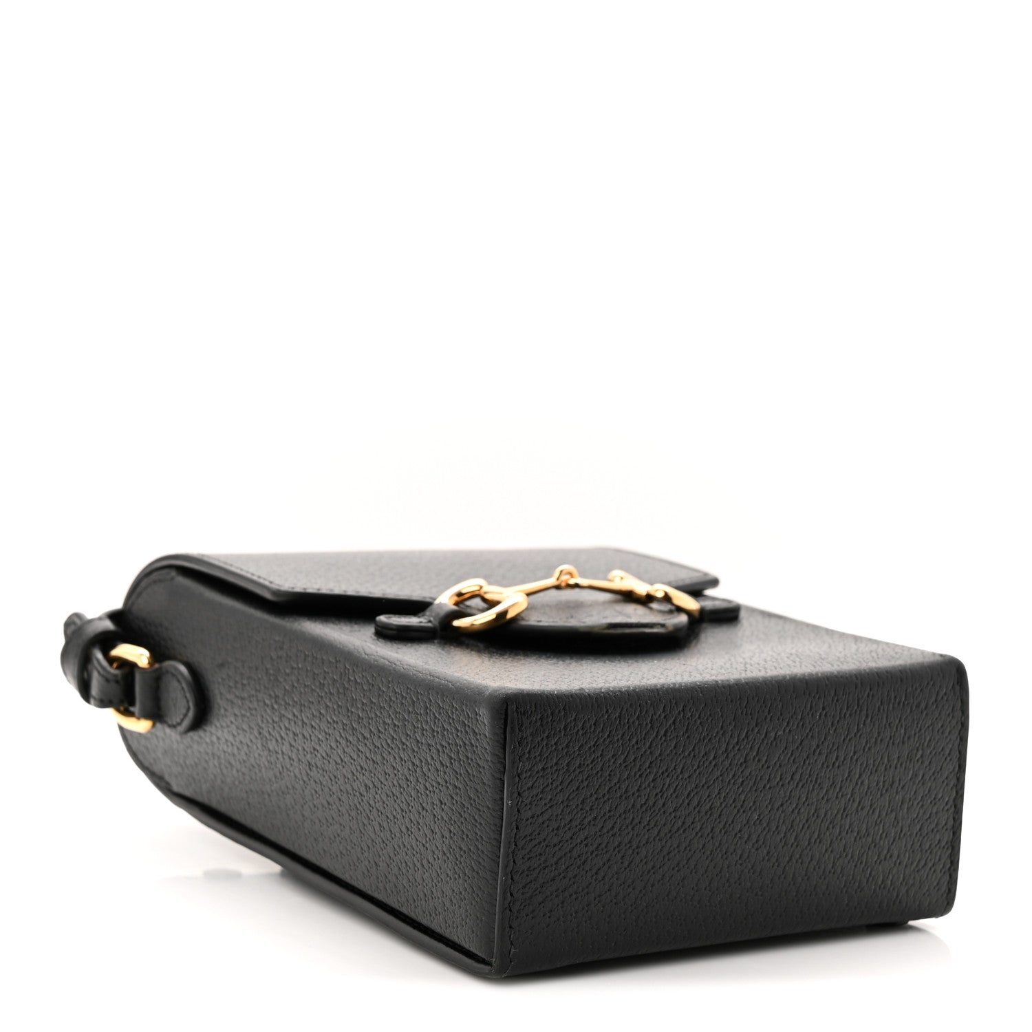 Gucci Dollar Calfskin Vertical Horsebit 1955 Crossbody Bag Black