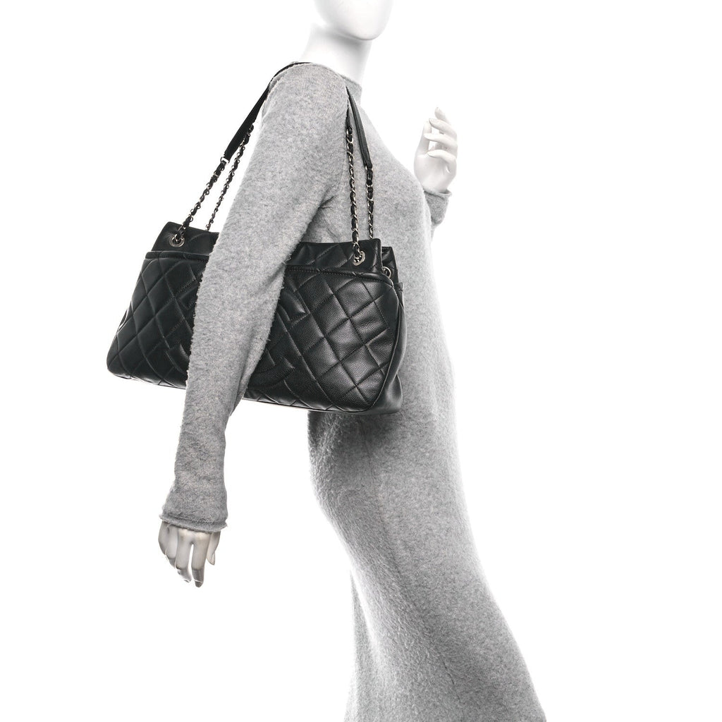 Chanel Caviar Quilted CC Timeless Soft Tote Black