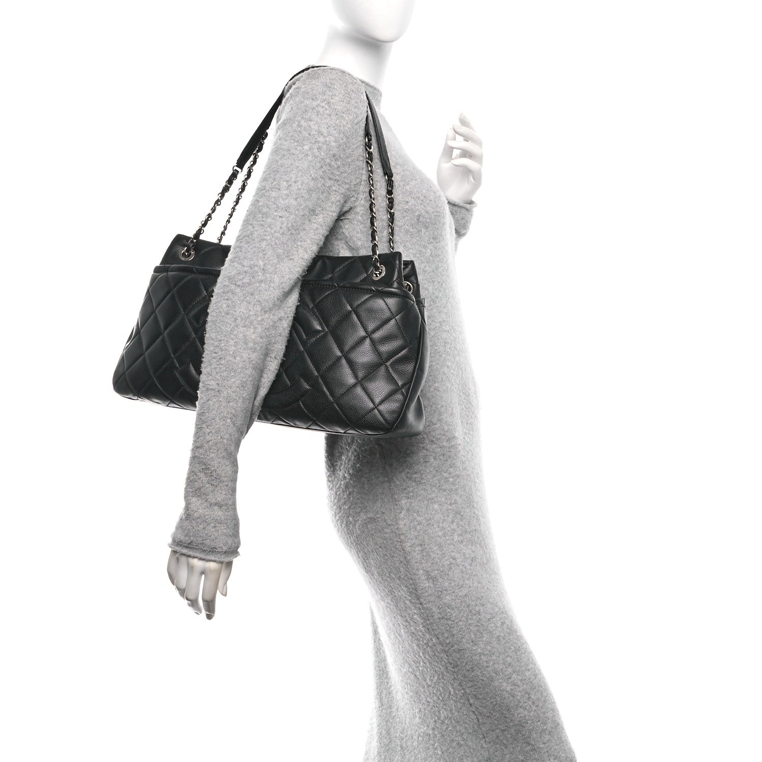 Chanel Caviar Quilted CC Timeless Soft Tote Black