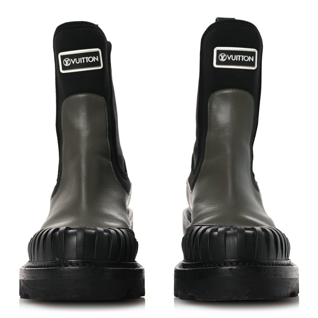 Louis Vuitton Calfskin Beaubourg Ankle Boots 39 Black Green