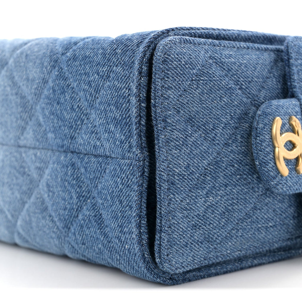 Chanel Washed Denim Quilted Mini Chanel 25 Handbag Blue