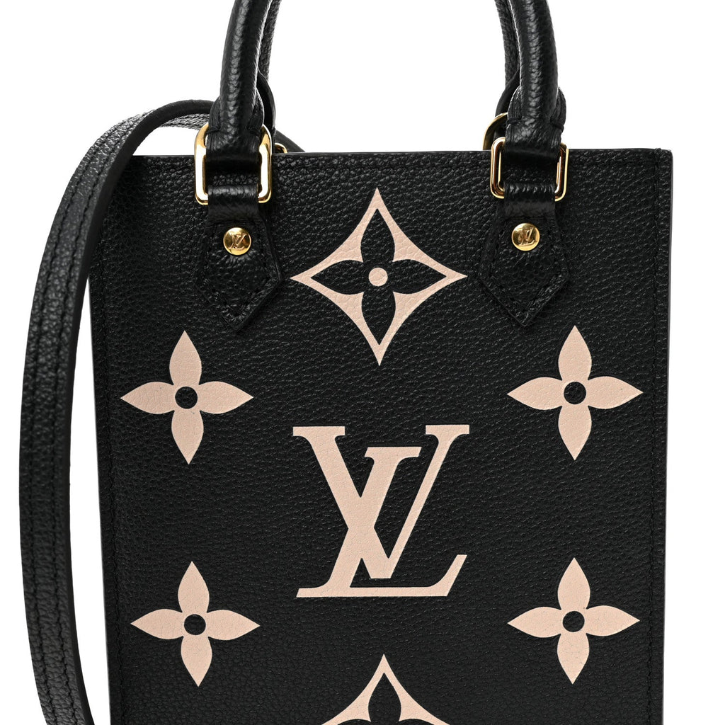 Louis Vuitton Empreinte Monogram Giant Petit Sac Plat Black Beige