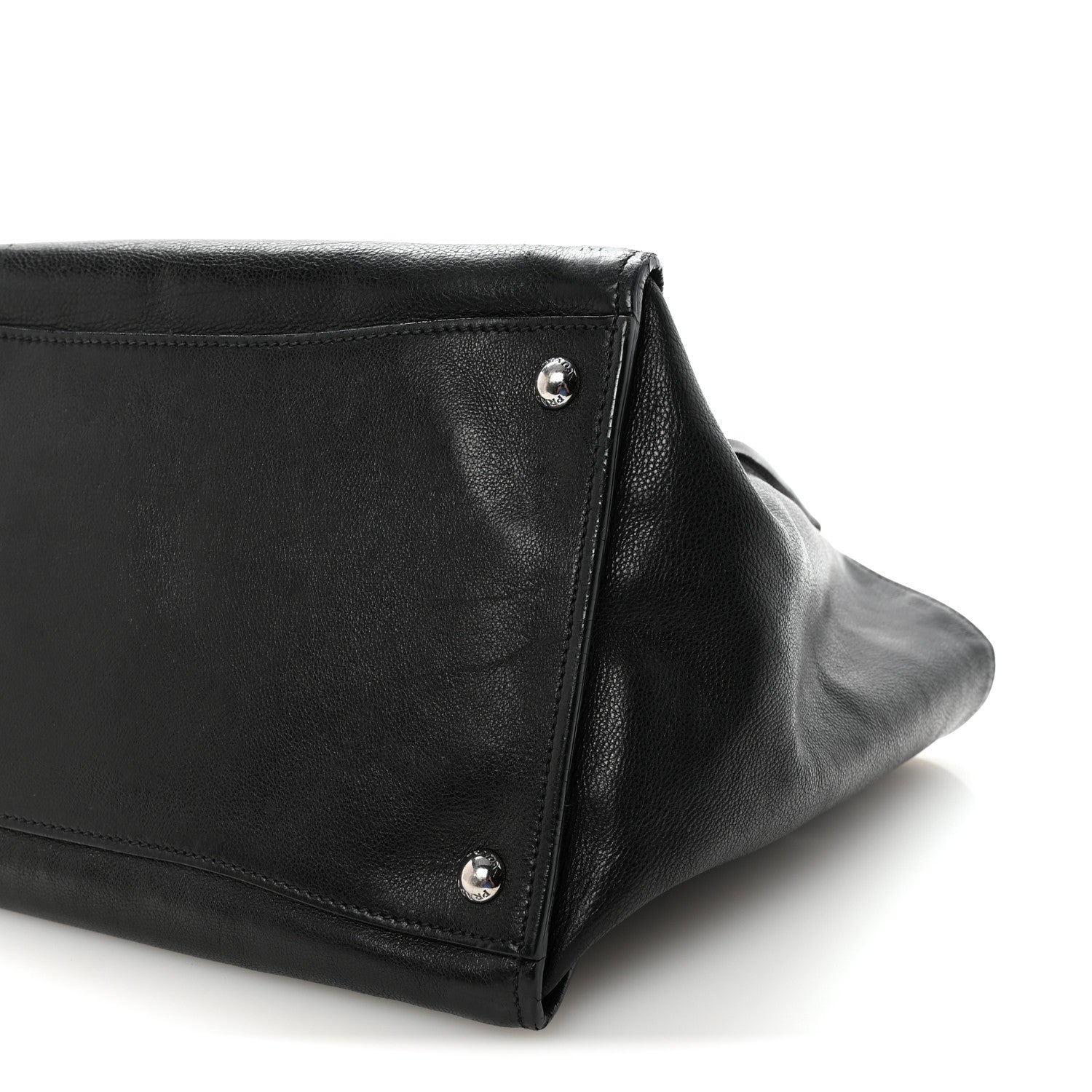 Prada Glace Calf Twin Pocket Tote Black