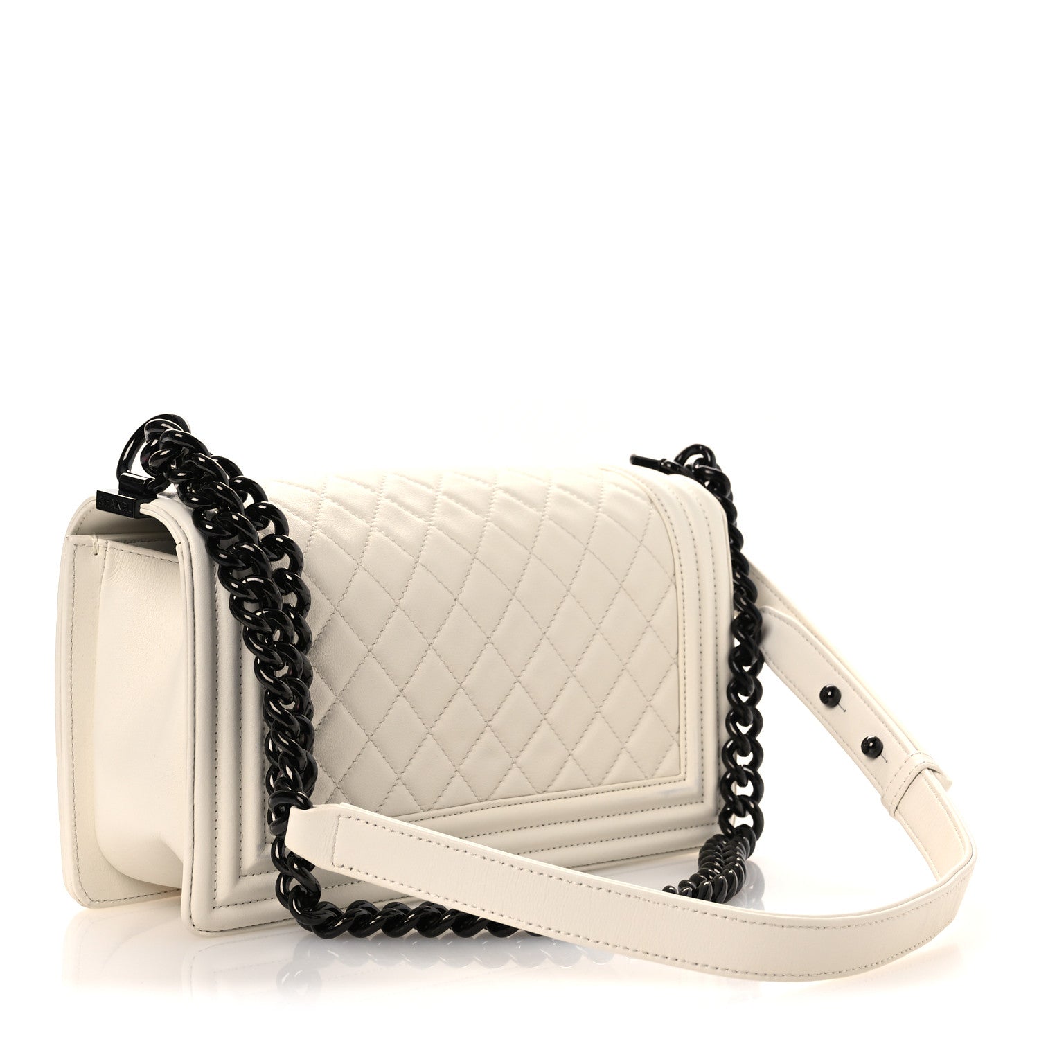 Chanel Calfskin Quilted Medium Boy Flap White