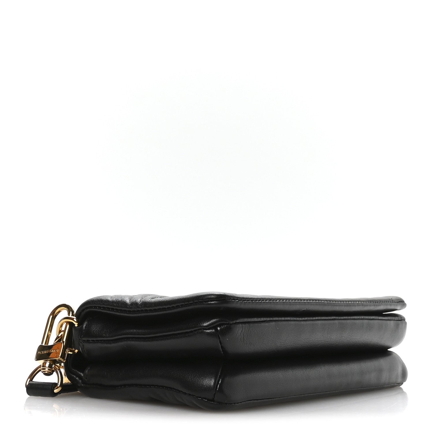 Louis Vuitton Lambskin Embossed Monogram Pochette Coussin Crossbody Black