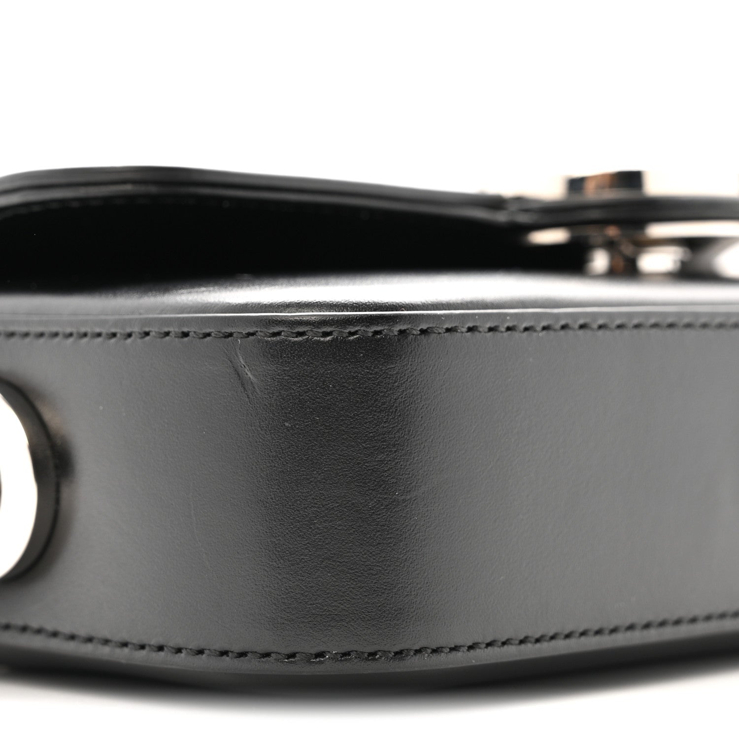Gucci Senna Calfskin Petite GG Top Handle Shoulder Bag Black