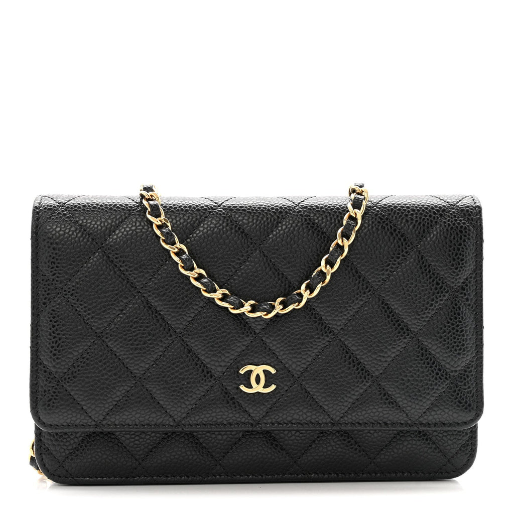 Chanel Caviar Quilted Wallet on Chain WOC Black