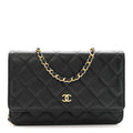Chanel Caviar Quilted Wallet on Chain WOC Black