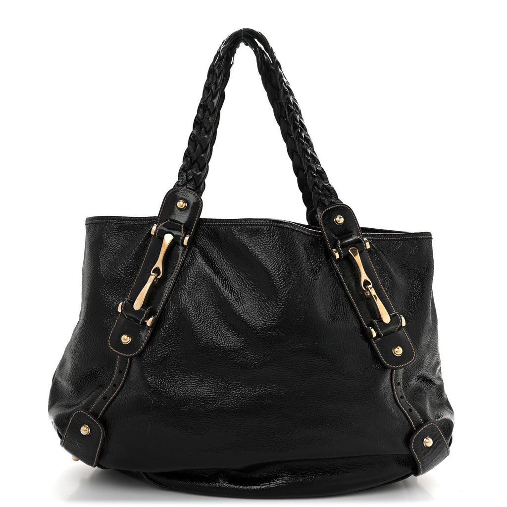 Gucci Patent Medium Pelham Shoulder Bag Black